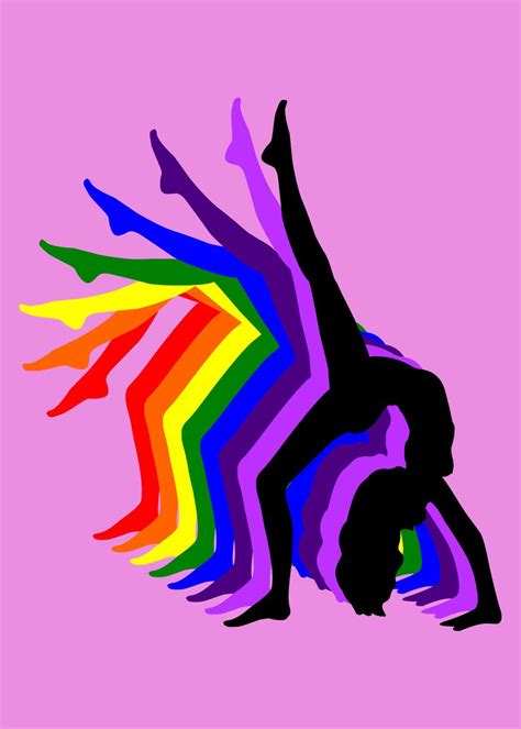 Silhouette Of A Sexy Naked Gymnast Doing A Handstand Wh Poster By Donald Hugens Displate