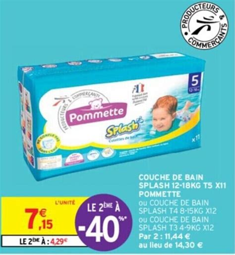 Promo Couche De Bain Splash Kg T X Pommette Chez Intermarch