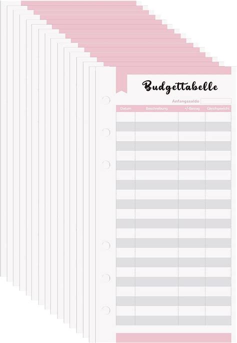 Paperkiddo Budget Planner Deutsche St Ck Budget Binder A L Cher