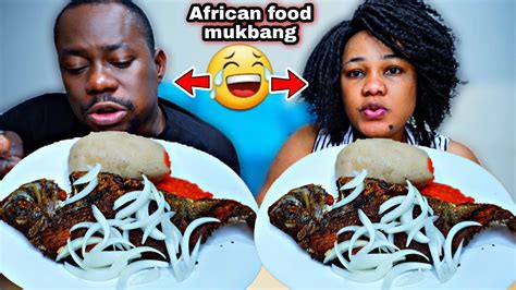 Banku With Fried Tilapia And Extreme Spicy Pepper Sauce Mukbang African Food Mukbang