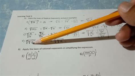 G9 Q2 Week4 Lt3 Apply The Laws Of Rational Exponent In Simplifying The Expression Youtube