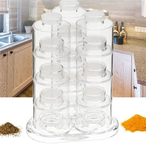 Buy Spice Tower Carousel Rotating Spice Pot Rack Spice Jar Kitchen