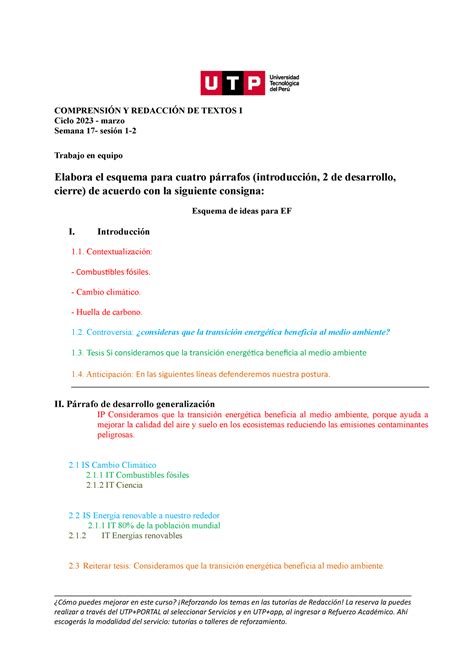 Esquema Para Examen Final Redaccionde Textos Comprensi N Y