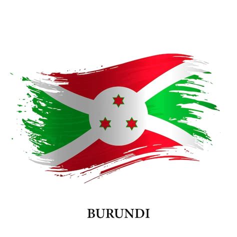 Bandeira Grunge Do Burundi Vetor De Pincelagem Vetor Premium