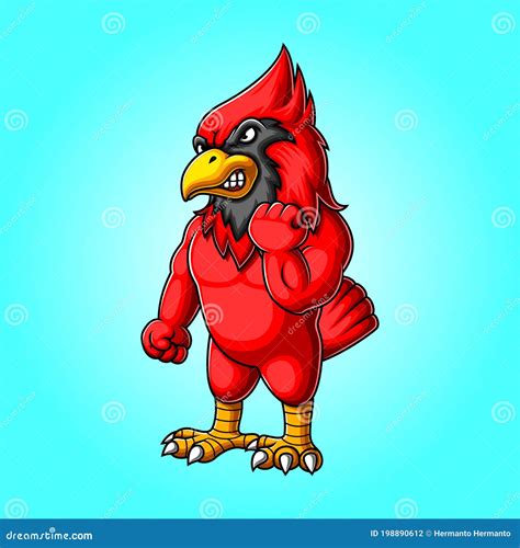 Angry Cardinal Bird Mascot Logo Design Stock Vector Illustration Of