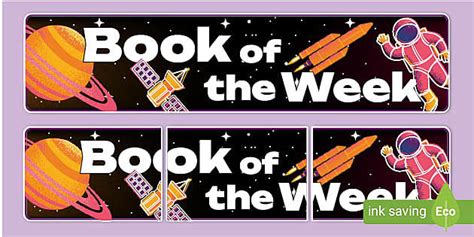 Space Themed Book Of The Week Display Banner Teacher Made