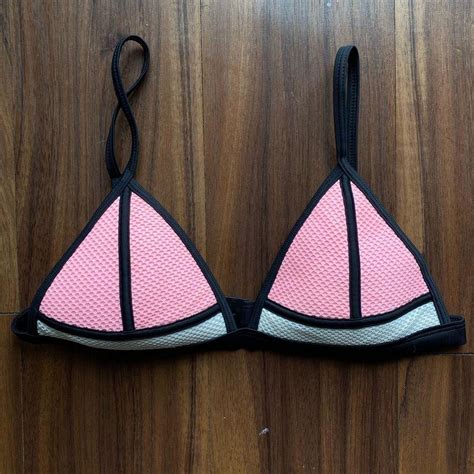 Triangl Neoprene Colorblock Bikini Top Size Depop