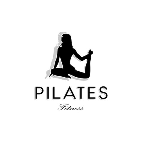 Dise O De Logotipo De Silueta De Mujer De Pilates Sentada Vector Premium