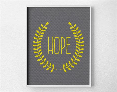 Hope Print Inspirational Quote Motivational Poster | Etsy