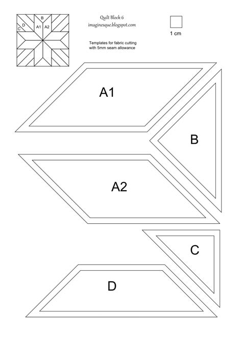 Imaginesque Quilt Block 6 Pattern And Templates English Paper