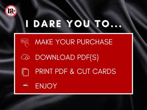 KINKY Truth Or Dare Cards Steamy Sex Game For Him Or Her Mature Adults Game For Any