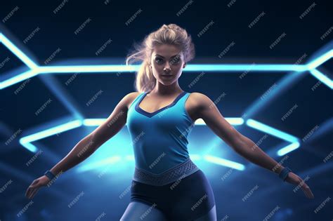 Premium Photo Competitive Trampoline Gymnastics Routine With Fli 00107 01