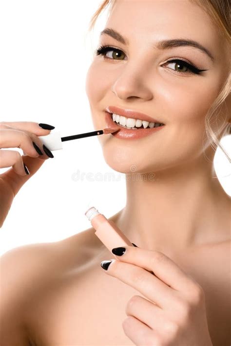 Smiling Naked Beautiful Blonde Woman With Stock Image Image Of European Smiling