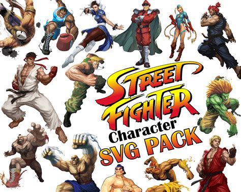 Street Fighter Art Character Bundle Svg Png Pdf  Sfv Etsy