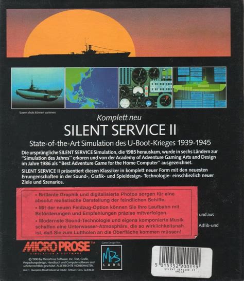 Silent Service Ii Cover Or Packaging Material Mobygames