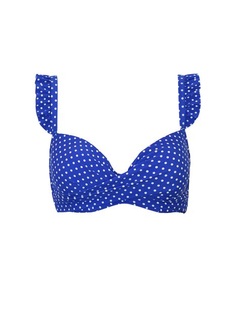 Sicily Polka Dot Padded Wired Bikini Top Pour Moi M S