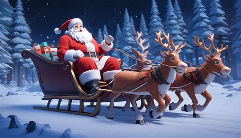 Santa Claus Riding His Sleigh Background Santa Claus Riding Sleigh Santa Claus Background