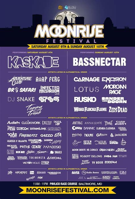 2014 Lineup Moonrise Festival