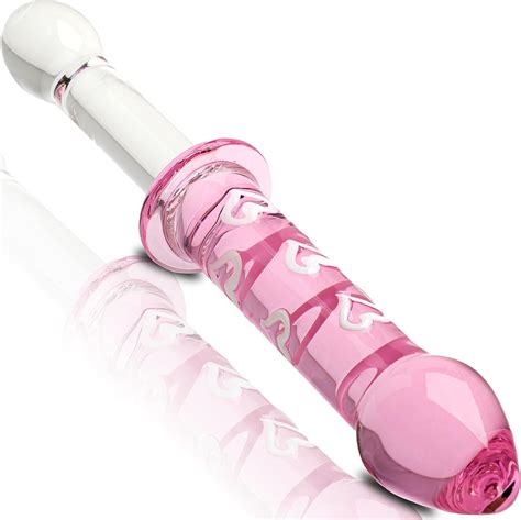 Glass dildo Pink Herz Long dildo Groß Doppeldilos für frauen und manner XXL dildo Rosa Big