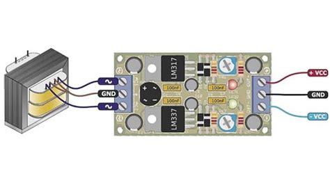 Регулируемый двухполярный блок питания на lm317 и lm337. Схема и ...