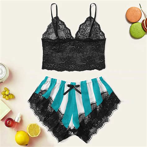 Levmjia Pajamas For Women Set Clearance Summer Plus Size Fashion Sexy Lace Sleepwear Lingerie