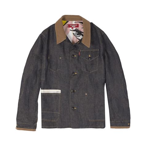 Junya Watanabe X Levi S Roy Lichtenstein Denim Jacket Blue In Gray