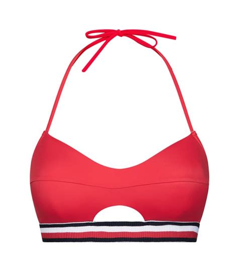 Buy Tommy Hilfiger Signature Tape Padded Balconette Bikini Top In Red 6thStreet Oman