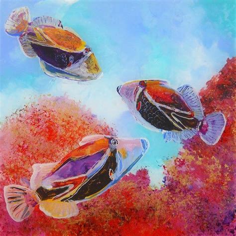 Humuhumu Tropical Fish Fish Art Print Hawaiian Sea Life - Etsy | Fish art, Animal paintings, Art