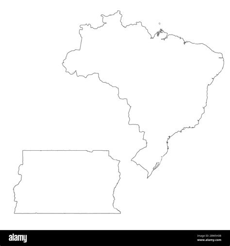 Vector Map Brazil And Brasilia Country And Capital Isolated Vector