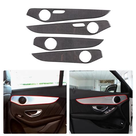 Carbon Fiber Interior Door Panel Trim For Benz C Glc Class W X