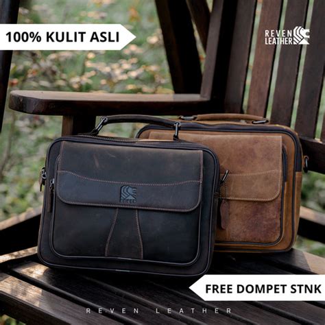 Jual Tas Selempang Kerja Sling Leather Bag Kulit Asli Pria Cowok