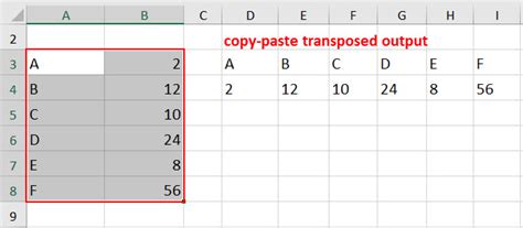 transpose function  excel     formula