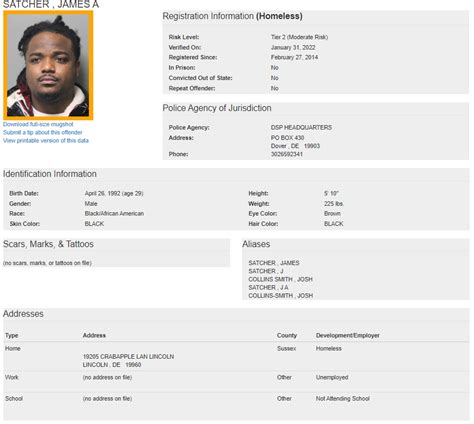 Homeless Sex Offender Notification Dover Delaware State Police State Of Delaware