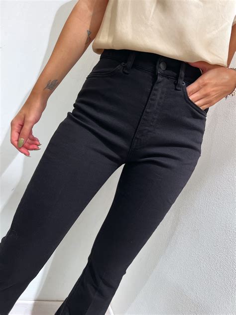 Jeans Gisele Flare A Zampa Nero Vicolo Scintille Store