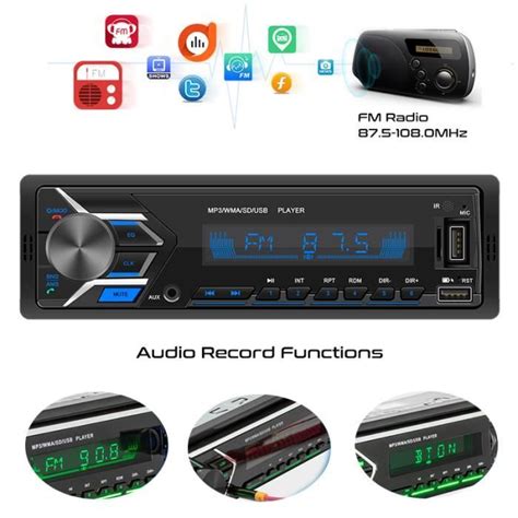 Autoradio Voiture Bluetooth Mp Din Auto Radio Usb Lecteur Mains