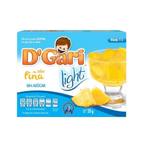 Polvo Para Gelatina De Agua D Gari Light Sabor Pi A G