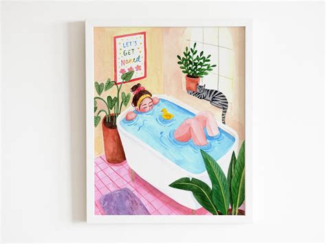 Let S Get Naked Art Print Etsy