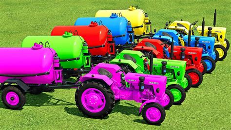 TRANSPORTING SLURRY SPREADING WITH URSUS MINI TRACTORS Farming