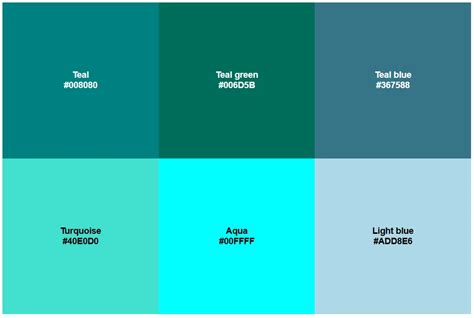 teal color meaning connotations shades