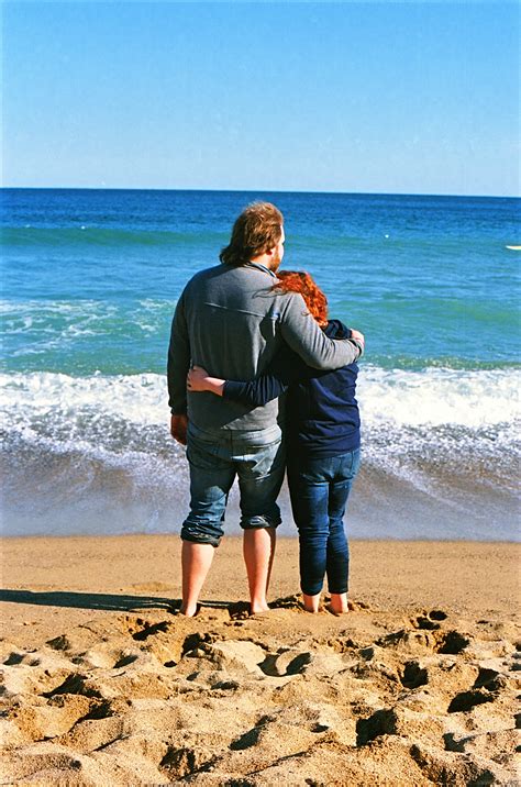 Free Images Man Sea Coast Sand Ocean Horizon People Woman