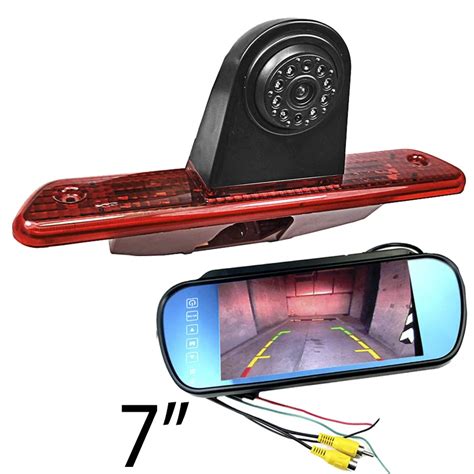 Cámara de visión trasera con luz de freno para coche monitor de