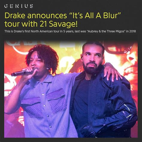 Genius On Twitter Drake Announces His Its All A Blur Tour With