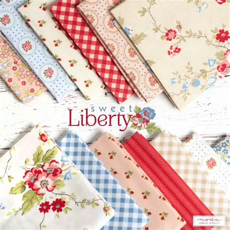 Moda Fabrics Sweet Liberty Fat Eighth Bundle By Brenda Riddle Designs