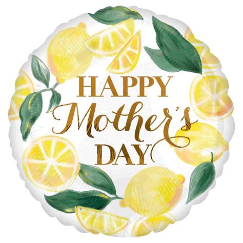 Happy Mothers Day Balloons Lemons 18 Inch Round Mothers Day