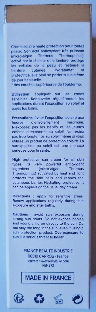 Rappel Consommateur D Tail Creme Solaire Haute Protection Spf Remy