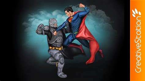 Batman Vs Superman Digital Painting Photoshop Creativestation