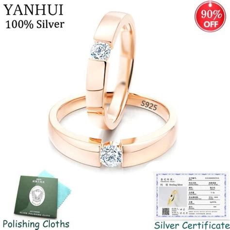 Bague de fiançailles en Zircon pour homme et femme bijou avec