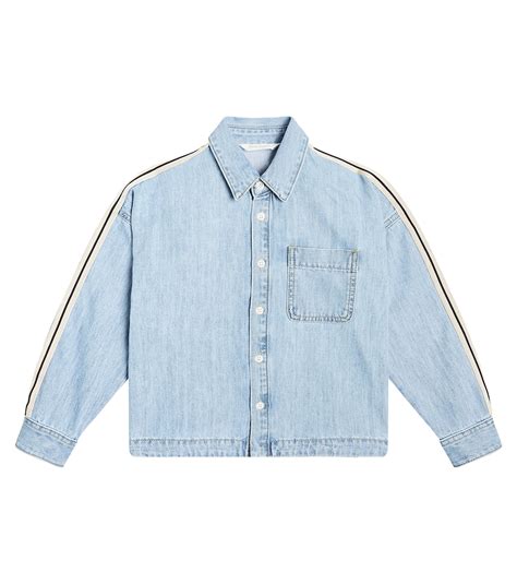 Denim Shirt In Blue Palm Angels Kids Mytheresa