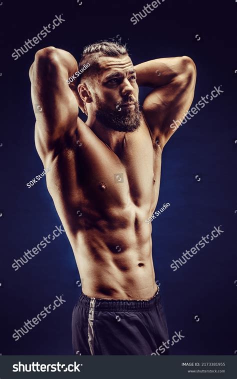 Naked Strong Man Showing His Abs Stock Photo 2173381955 Shutterstock