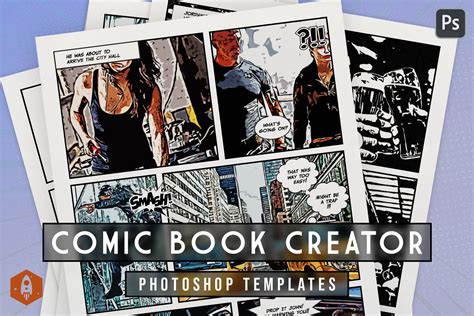 Comic Book Creator Photoshop Templates Design Cuts